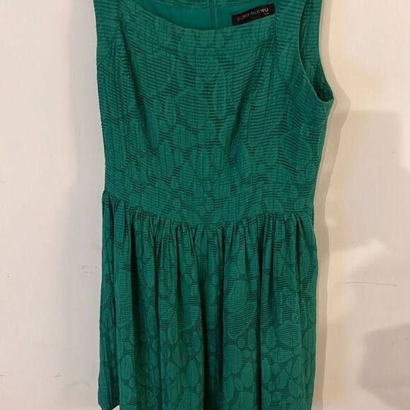 Duro Olowu Green Lined Dress Sz 6 - Picture 3 of 13
